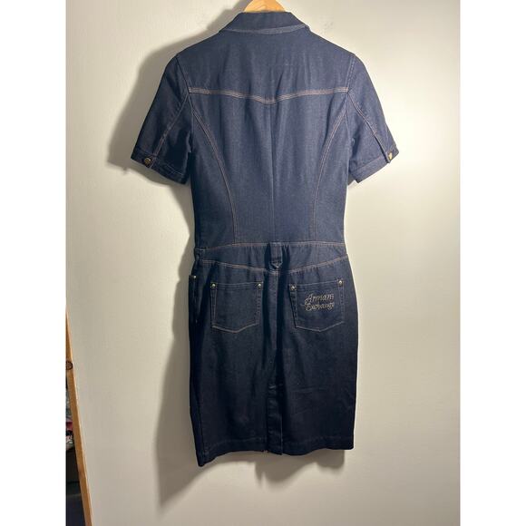 Armani Exchange Jean gold Zip Jean Dress  Size 10 - Picture 14 of 14